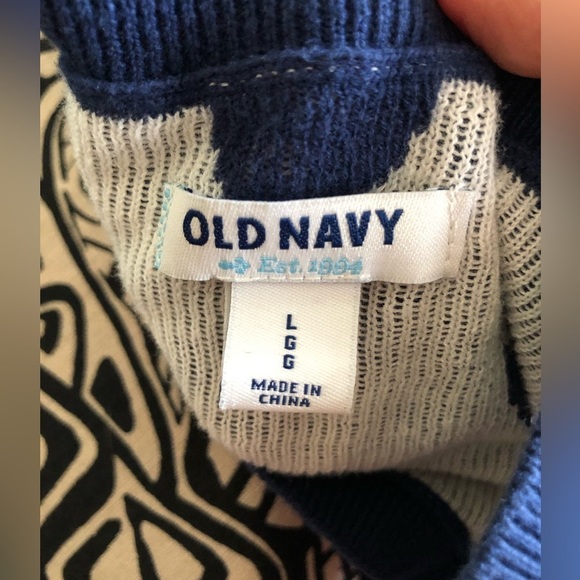 Old Navy Polka Dot and Dark Blue Sweater Women large - Picture 5 of 6